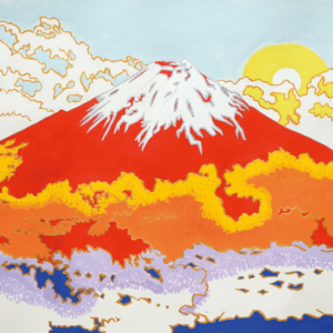 「雲の上から見えた紅富士」29X38